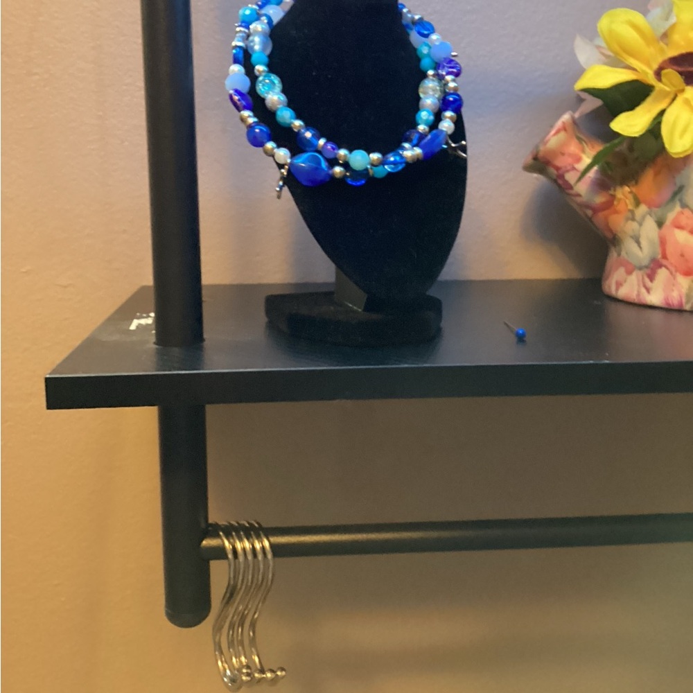 Handmade luxury beaded Cobalt blue and light blue beaded necklace